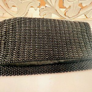 Du-Val Hong Kong Vintage 1960s Black Beaded Clutch Purse – Handcrafted Elegance